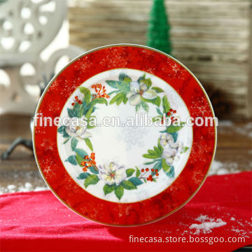 7.5 Inches New Bone China Christmas Plate of New Christmas Promotional Items